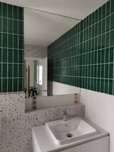 ชุดกระจกเงาบ้านอาคารคอนโดและผนังห้องน้ำ